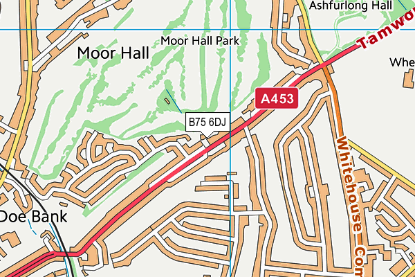 B75 6DJ map - OS VectorMap District (Ordnance Survey)