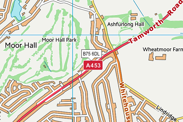 B75 6DL map - OS VectorMap District (Ordnance Survey)