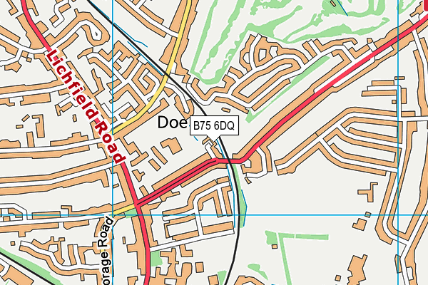 B75 6DQ map - OS VectorMap District (Ordnance Survey)