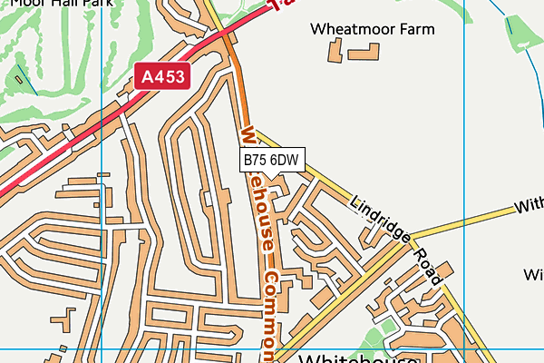 B75 6DW map - OS VectorMap District (Ordnance Survey)