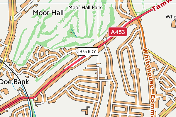 B75 6DY map - OS VectorMap District (Ordnance Survey)