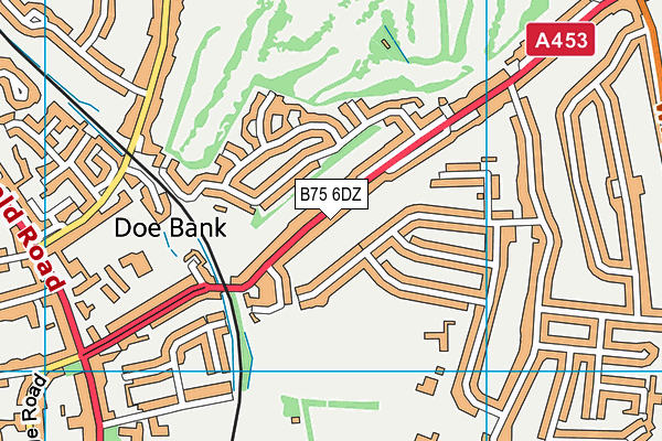 B75 6DZ map - OS VectorMap District (Ordnance Survey)