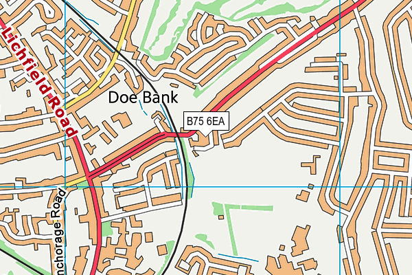 B75 6EA map - OS VectorMap District (Ordnance Survey)