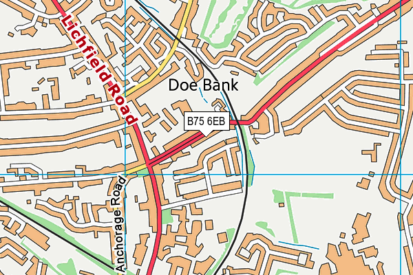 B75 6EB map - OS VectorMap District (Ordnance Survey)