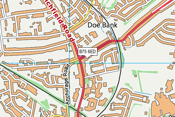 B75 6ED map - OS VectorMap District (Ordnance Survey)