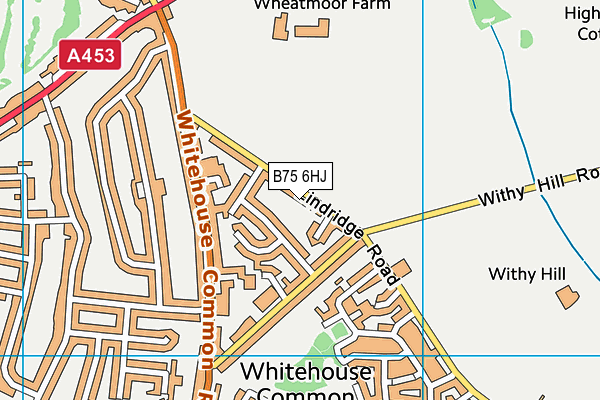 B75 6HJ map - OS VectorMap District (Ordnance Survey)