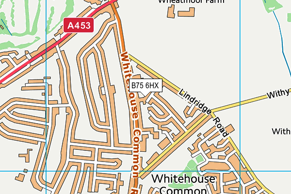B75 6HX map - OS VectorMap District (Ordnance Survey)