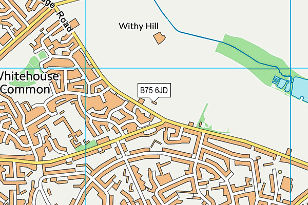 B75 6JD map - OS VectorMap District (Ordnance Survey)