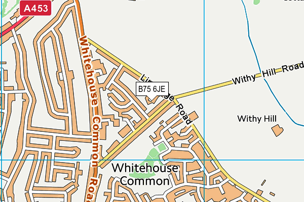 B75 6JE map - OS VectorMap District (Ordnance Survey)