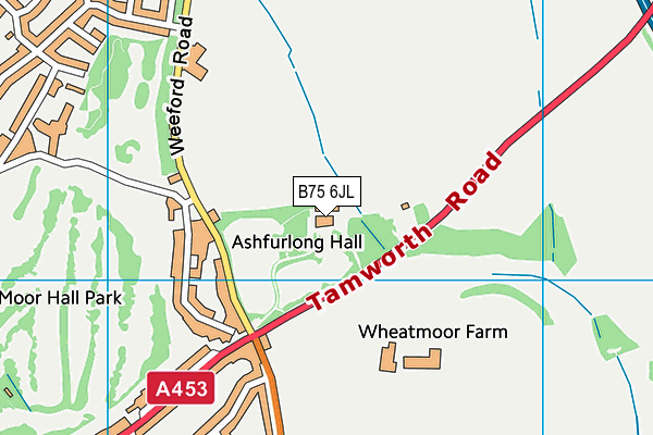 B75 6JL map - OS VectorMap District (Ordnance Survey)