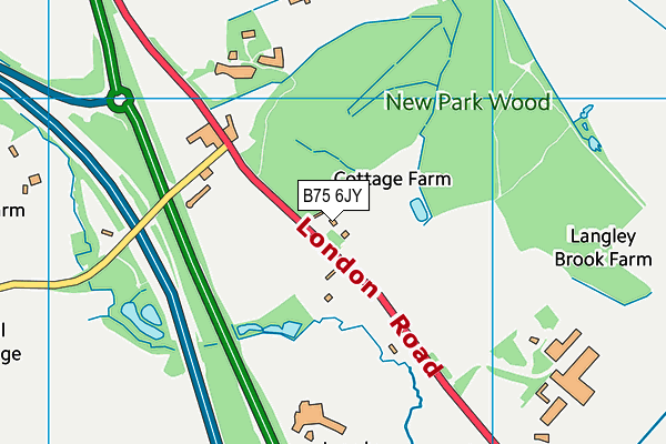 B75 6JY map - OS VectorMap District (Ordnance Survey)