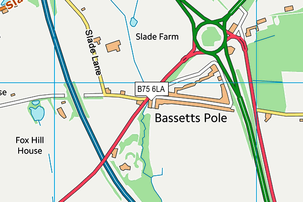 B75 6LA map - OS VectorMap District (Ordnance Survey)