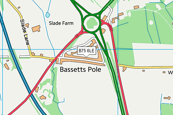 B75 6LE map - OS VectorMap District (Ordnance Survey)