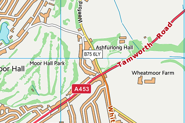 B75 6LY map - OS VectorMap District (Ordnance Survey)