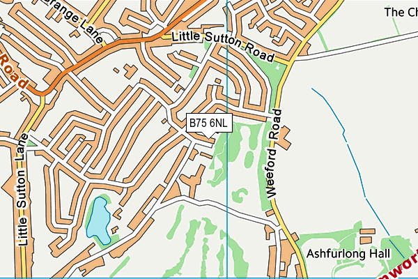 B75 6NL map - OS VectorMap District (Ordnance Survey)
