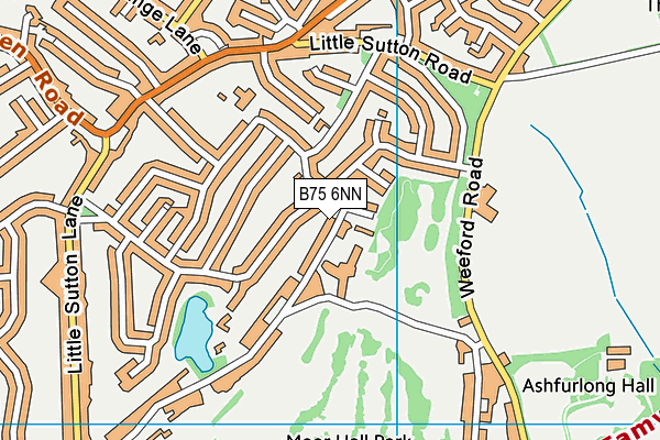 B75 6NN map - OS VectorMap District (Ordnance Survey)