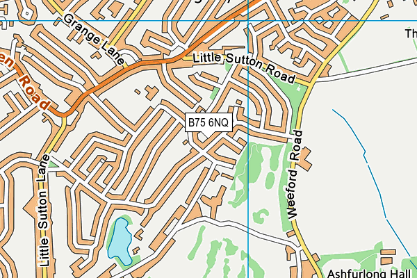 B75 6NQ map - OS VectorMap District (Ordnance Survey)