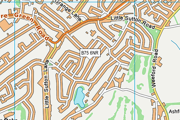 B75 6NR map - OS VectorMap District (Ordnance Survey)