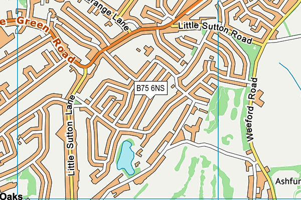 B75 6NS map - OS VectorMap District (Ordnance Survey)