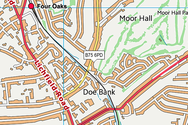 B75 6PD map - OS VectorMap District (Ordnance Survey)