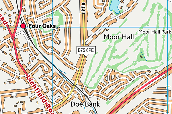 B75 6PE map - OS VectorMap District (Ordnance Survey)