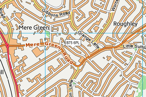 B75 6PL map - OS VectorMap District (Ordnance Survey)