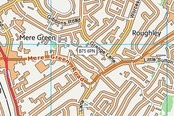 B75 6PN map - OS VectorMap District (Ordnance Survey)