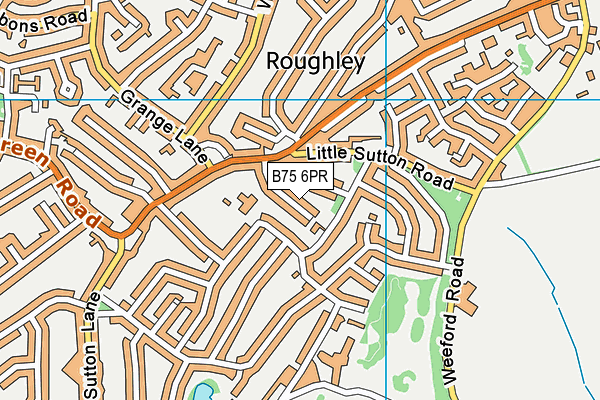 B75 6PR map - OS VectorMap District (Ordnance Survey)