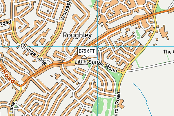 B75 6PT map - OS VectorMap District (Ordnance Survey)