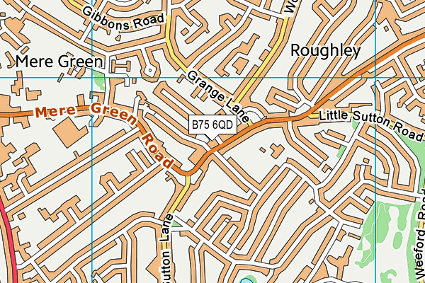 B75 6QD map - OS VectorMap District (Ordnance Survey)