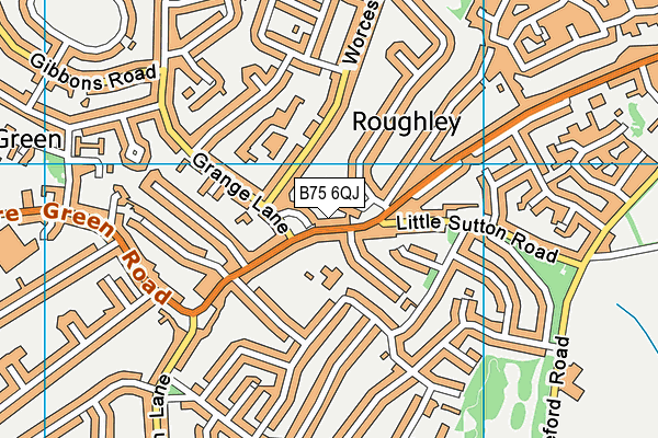 B75 6QJ map - OS VectorMap District (Ordnance Survey)