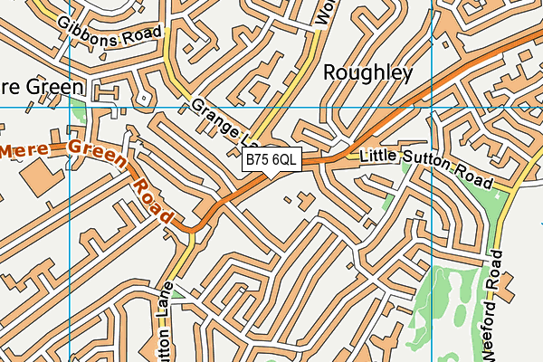 B75 6QL map - OS VectorMap District (Ordnance Survey)