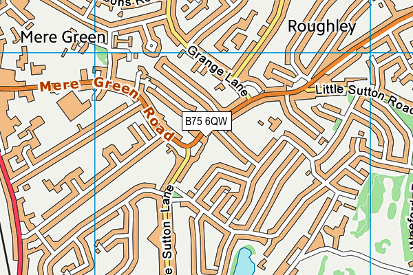 B75 6QW map - OS VectorMap District (Ordnance Survey)