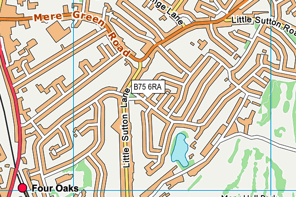 B75 6RA map - OS VectorMap District (Ordnance Survey)