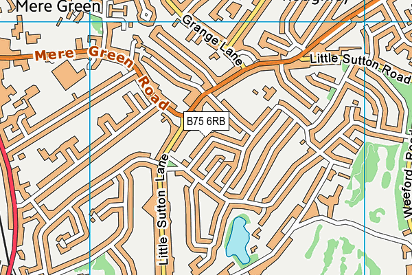 B75 6RB map - OS VectorMap District (Ordnance Survey)