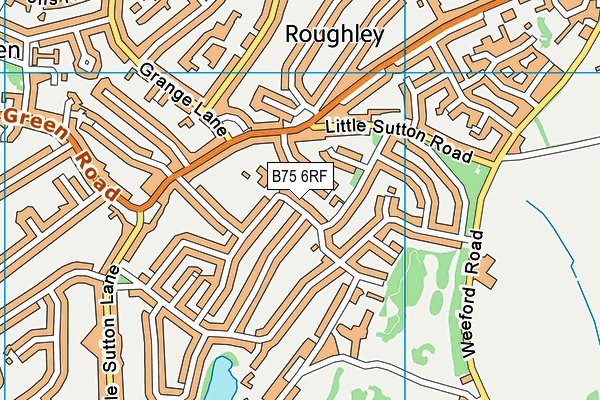 B75 6RF map - OS VectorMap District (Ordnance Survey)