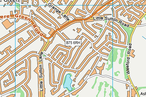 B75 6RH map - OS VectorMap District (Ordnance Survey)