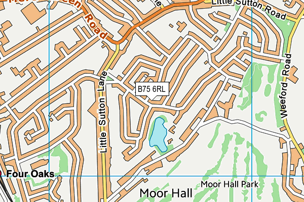 B75 6RL map - OS VectorMap District (Ordnance Survey)