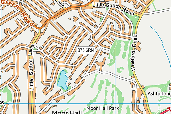 B75 6RN map - OS VectorMap District (Ordnance Survey)