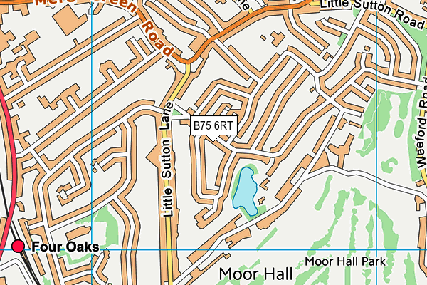 B75 6RT map - OS VectorMap District (Ordnance Survey)