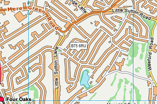 B75 6RU map - OS VectorMap District (Ordnance Survey)