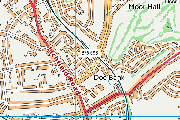 B75 6SB map - OS VectorMap District (Ordnance Survey)