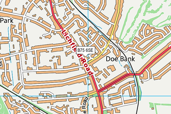 B75 6SE map - OS VectorMap District (Ordnance Survey)