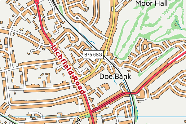 B75 6SG map - OS VectorMap District (Ordnance Survey)