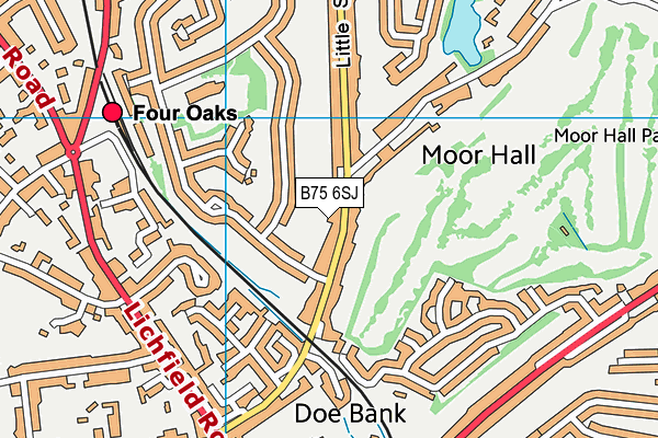 B75 6SJ map - OS VectorMap District (Ordnance Survey)