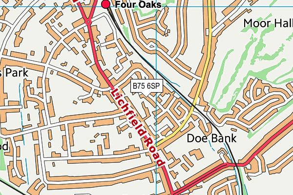 B75 6SP map - OS VectorMap District (Ordnance Survey)