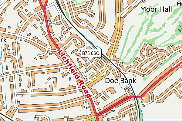 B75 6SQ map - OS VectorMap District (Ordnance Survey)