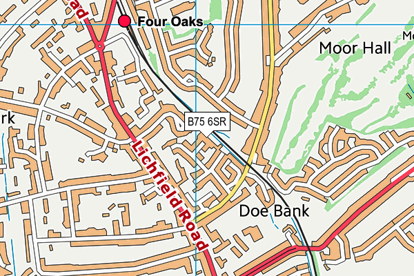 B75 6SR map - OS VectorMap District (Ordnance Survey)