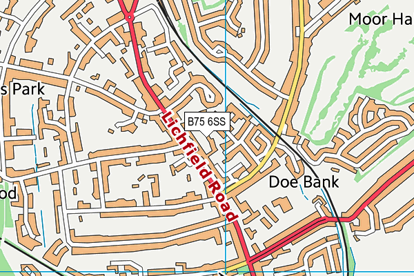 B75 6SS map - OS VectorMap District (Ordnance Survey)