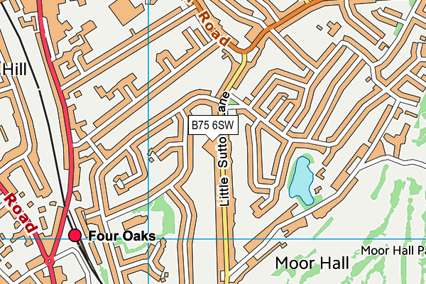 B75 6SW map - OS VectorMap District (Ordnance Survey)